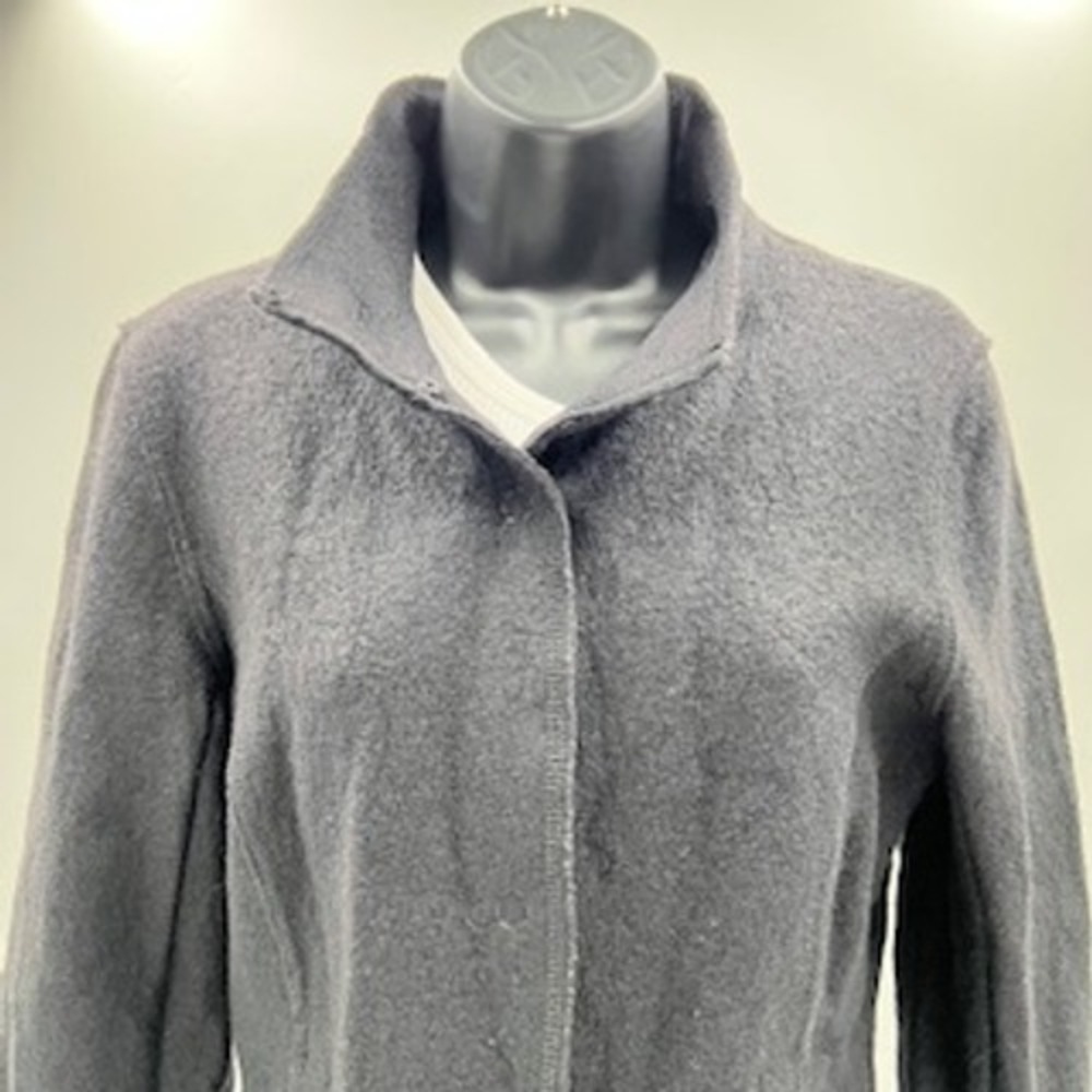 Lafayette 148‎ New York Womens black 100% Boiled Wool Stand Collar Jacket Size 6 - Picture 13 of 15